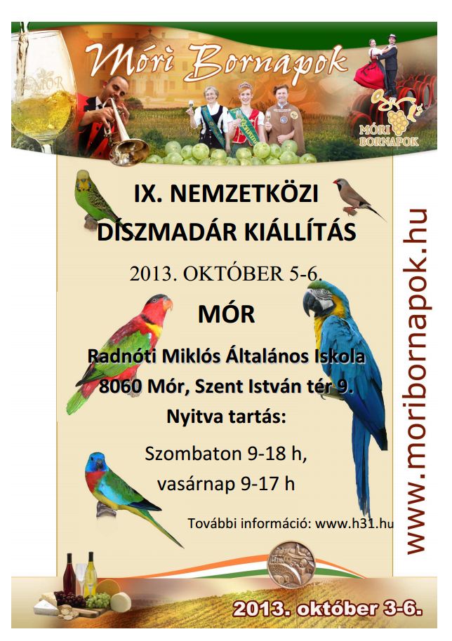 IX. Nemzetközi Díszmadár kiállítás